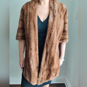 Vintage Hazelnut Mink Fur Stole Cape